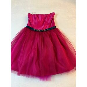 Jessica McClintock II Strapless Tulle Party Dress Fuchsia Sparkle Size‎ 7